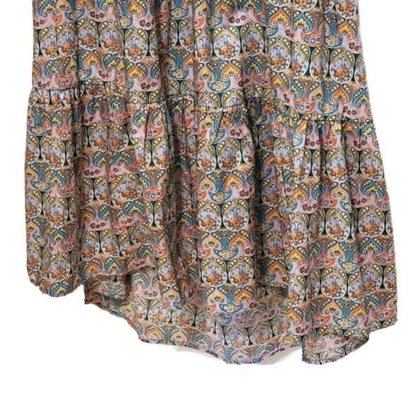J Crew Liberty Fabric Floral Dress Side Cut Out Midi Boho Summer Blue Pink 6 - Picture 6 of 16
